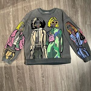 Original Zara Girl abstract sweat shirt size L like new!